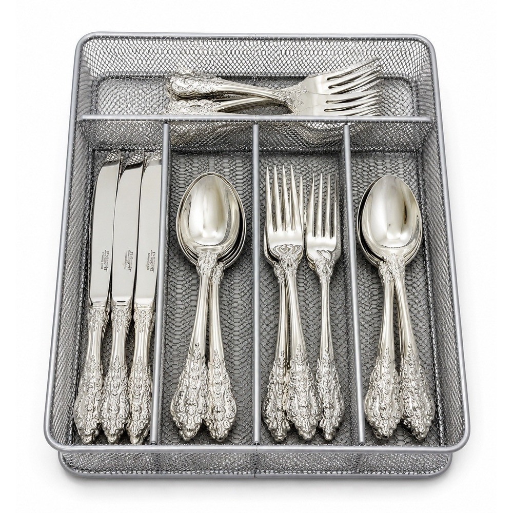F.B. Rogers Dean Rose Flatware Set 20 Pc‎ 4 Five-Piece Settings Stainless W/Tray